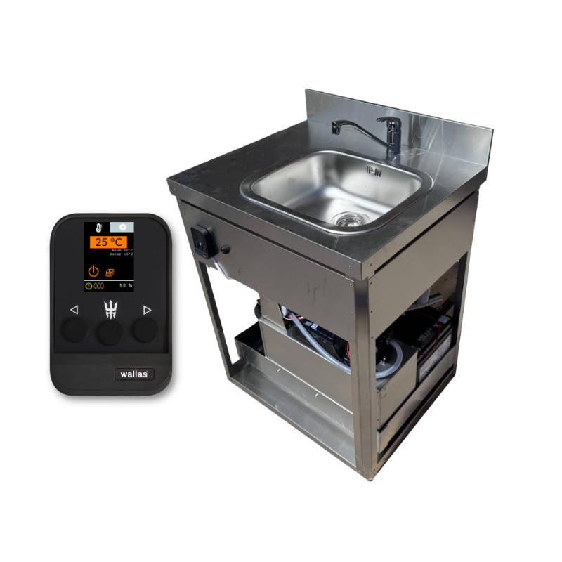 Evier mobile – Chauffe-eau Diesel 3 kW | Autonome et Compacte